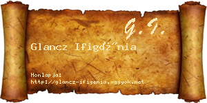 Glancz Ifigénia névjegykártya